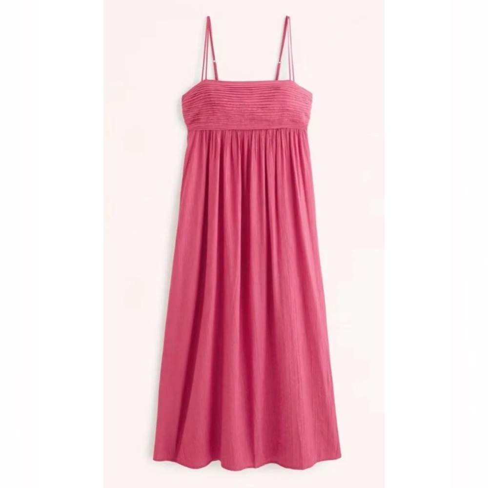 Abercrombie & Fitch Pink Crepe Midi Dress - Picture 10 of 10
